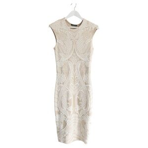 Alexander McQueen Resort 2011 White Floral Lace Print Long Dress Size M